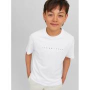 JACK & JONES JUNIOR T-shirt JJESTAR met tekst wit Jongens Katoen Ronde...