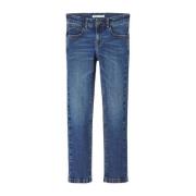 NAME IT KIDS slim fit jeans NKFSALLI medium blue denim Blauw Effen - 1...