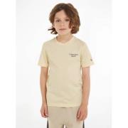 Calvin Klein T-shirt met logo beige Jongens Katoen Ronde hals Logo - 1...