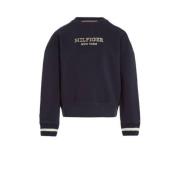 Tommy Hilfiger sweater MONOTYPE met tekst donkerblauw Tekst - 110