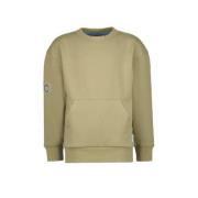 Vingino sweater NOCKET kaki Groen Effen - 104 | Sweater van Vingino