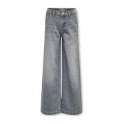 KIDS ONLY GIRL wide leg jeans medium grey denim Grijs Meisjes Katoen E...