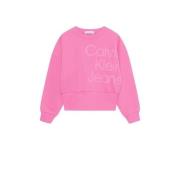 Calvin Klein sweater met logo roze Logo - 128 | Sweater van Calvin Kle...