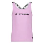 Me & My Monkey singlet met logo lila Paars Meisjes Stretchkatoen Ronde...