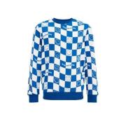 WE Fashion geruite sweater blauw/wit Ruit - 98/104