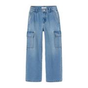 NAME IT KIDS wide leg jeans NKFROSE light blue denim Blauw Meisjes Str...