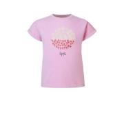 Noppies T-shirt Elberta met printopdruk roze Meisjes Stretchkatoen Ron...