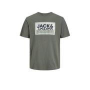 JACK & JONES JUNIOR T-shirt JCOLOGAN met logo agave groen Jongens Kato...