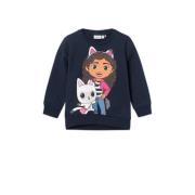 NAME IT MINI sweater Gabby Cats NMFNESS met printopdruk donkerblauw/me...