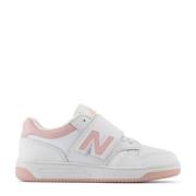 New Balance 480 V1 sneakers wit/roze Jongens/Meisjes Leer Effen - 35