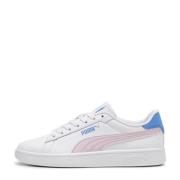 Puma Smash 3.0 sneakers wit/lila/kobaltblauw Jongens/Meisjes Imitatiel...