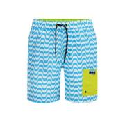 WE Fashion zwemshort turquoise/wit Blauw Jongens Polyester All over pr...