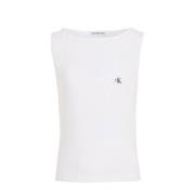 Calvin Klein T-shirt wit Meisjes Stretchkatoen Ronde hals Effen - 128