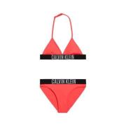 Calvin Klein triangel bikini rood Meisjes Gerecycled polyester Logo - ...