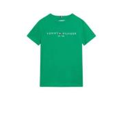 Tommy Hilfiger T-shirt met logo groen Jongens/Meisjes Katoen Ronde hal...
