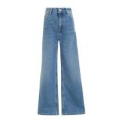 Tommy Hilfiger high waist wide leg jeans medium blue denim Blauw Meisj...