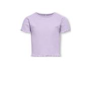 KIDS ONLY GIRL ribgebreid T-shirt KOGNELLA lila Paars Meisjes Polyeste...