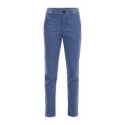 WE Fashion slim fit broek met all over print middenblauw Jongens Katoe...