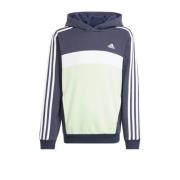 adidas Sportswear fleece hoodie donkerblauw/ecru/lichtgroen Trui Jonge...