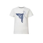 Noppies T-shirt met printopdruk wit/blauw Jongens Katoen Ronde hals Pr...