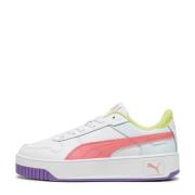 Puma Carina Street Street leren sneakers wit/koraalrood/paars Meisjes ...