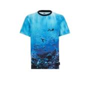 WE Fashion T-shirt met all over print multi Blauw Jongens Biologisch k...