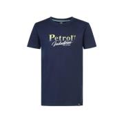 Petrol Industries T-shirt met logo navy Blauw Jongens Katoen Ronde hal...