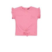 Quapi T-shirt BLUE roze Meisjes Polyester Ronde hals Effen - 68