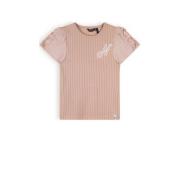 NONO T-shirt Kathleen rozezand Meisjes Viscose Ronde hals Effen - 104