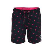 WE Fashion zwemshort donkerblauw/roze Jongens Gerecycled polyester All...