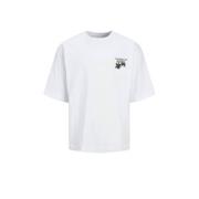 JACK & JONES JUNIOR T-shirt JORFARO met backprint wit/zwart Jongens Ka...