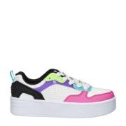 Skechers Court High sneakers wit/roze/zwart Meisjes Imitatieleer Meerk...