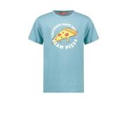 TYGO & vito T-shirt Jaimy met printopdruk aqua blauw Jongens Biologisc...
