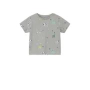 s.Oliver baby T-shirt met all over print lichtgrijs Jongens Katoen Ron...