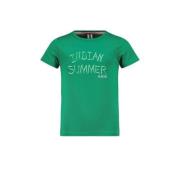 B.Nosy T-shirt Maud met tekst groen Meisjes Stretchkatoen Ronde hals T...