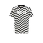 WE Fashion T-shirt met all over print zwart/wit Jongens Katoen Ronde h...