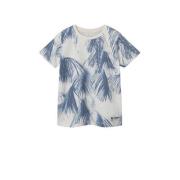 NAME IT KIDS T-shirt NKMFILES met all over print blauw/ecru Jongens Ka...