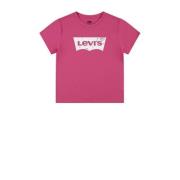 Levi's Kids T-shirt BATWING met logo fuchsia Roze Meisjes Katoen Ronde...