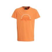 Me & My Monkey T-shirt Piter met printopdruk oranje Jongens Katoen Ron...