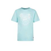 Vingino T-shirt Hois met printopdruk lichtblauw Jongens Katoen Ronde h...