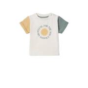 Noppies baby T-shirt Bisbee met printopdruk offwhite//groen/geel Ecru ...