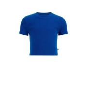 WE Fashion T-shirt kobaltblauw Meisjes Biologisch katoen Ronde hals Ef...
