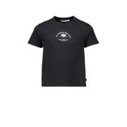 America Today T-shirt met printopdruk zwart Meisjes Biologisch katoen ...