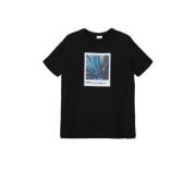 s.Oliver T-shirt met printopdruk zwart Jongens Katoen Ronde hals Print...