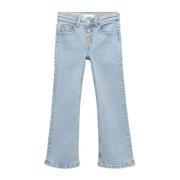 Mango Kids flared jeans light blue denim Blauw Effen - 116