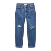 Mango Kids straight fit jeans changeant blauw Jongens Katoen Effen - 1...
