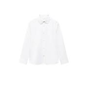 Mango Kids blouse wit Meisjes Katoen Klassieke kraag Effen - 116