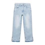 Mango Kids straight fit jeans changeant blauw Meisjes Denim Effen - 14...