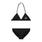 Calvin Klein triangel bikini zwart Meisjes Gerecycled polyester Effen ...