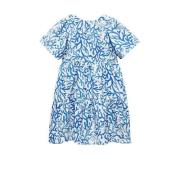 Mango Kids A-lijn jurk met all over print blauw/wit Meisjes Polyester ...